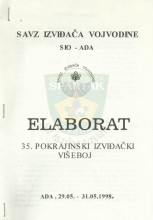 Елаборат за 35. покрајински извиђачки вишебој - Ада 29.-31.мај 1998.